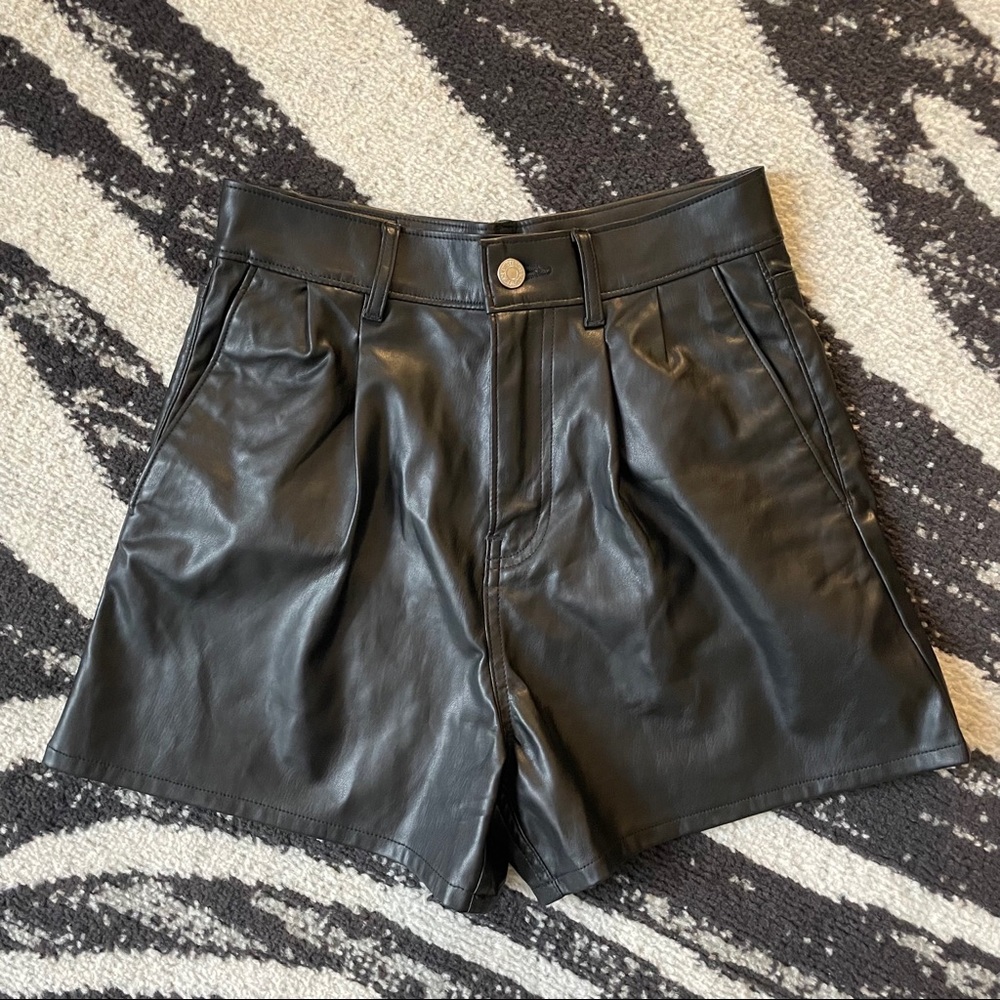 Levi’s faux leather shorts